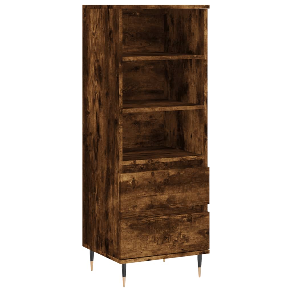 Highboard Räuchereiche 40x36x110 cm Holzwerkstoff