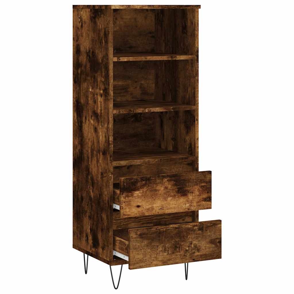 Highboard Räuchereiche 40x36x110 cm Holzwerkstoff