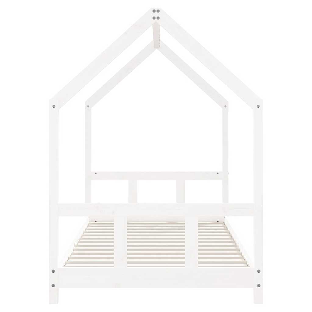 Kinderbett Weiß 90x200 cm Massivholz Kiefer