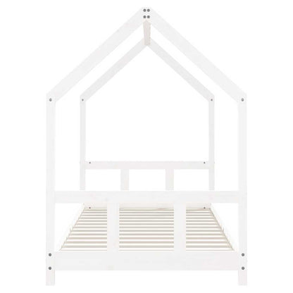 Kinderbett Weiß 90x200 cm Massivholz Kiefer