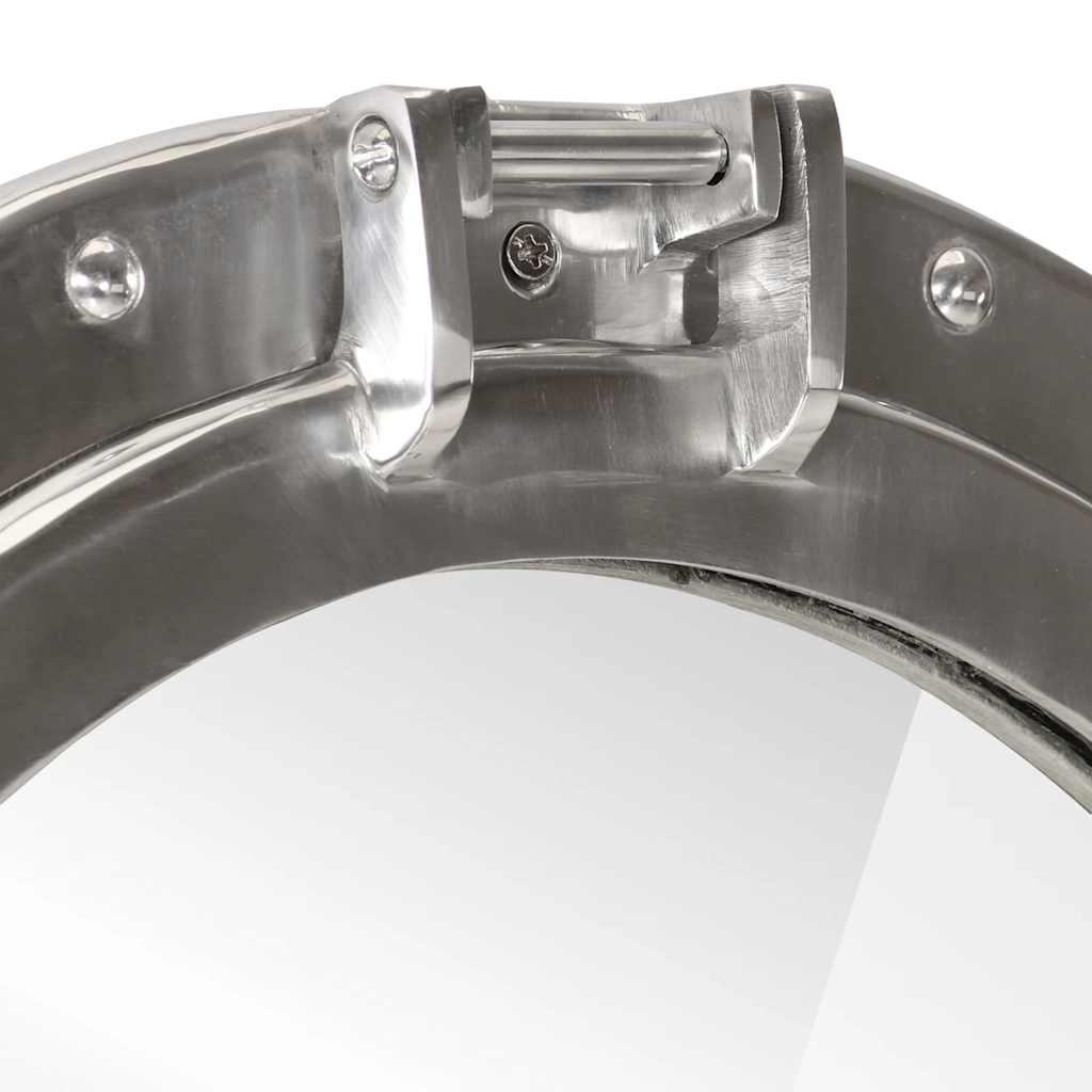 Bullaugen-Spiegel Wandmontage Ø30 cm Aluminium und Glas