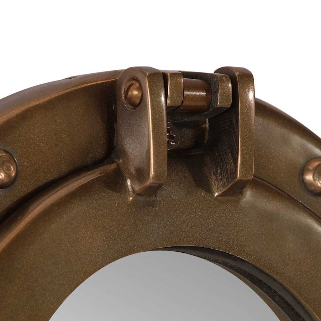 Bullaugen-Spiegel Wandmontage Ø30 cm Aluminium und Glas