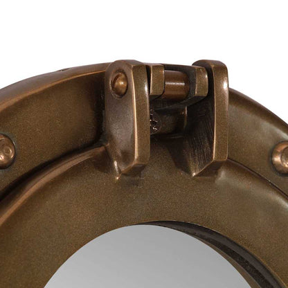 Bullaugen-Spiegel Wandmontage Ø30 cm Aluminium und Glas