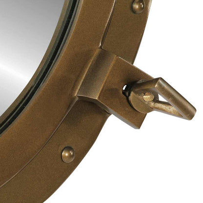 Bullaugen-Spiegel Wandmontage Ø50 cm Aluminium und Glas