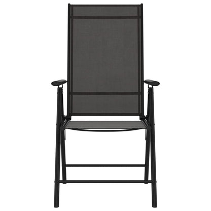 7-tlg. Garten-Essgruppe Schwarz Aluminium