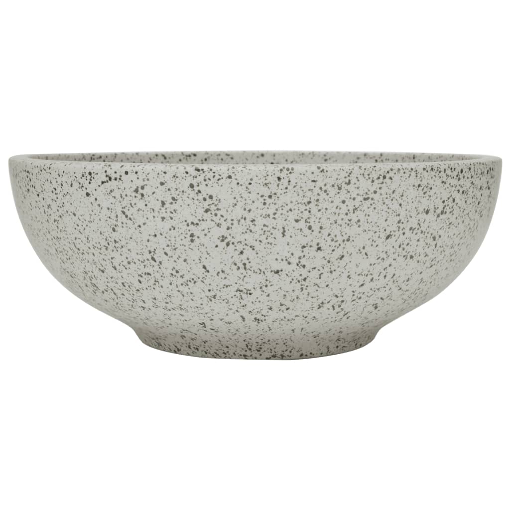 Aufsatzwaschbecken Grau Rund Ø41x14 cm Keramik