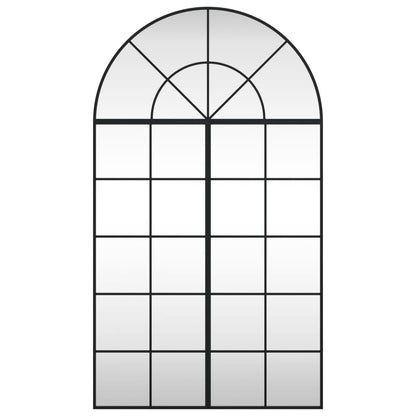 Wandspiegel Schwarz 80x140 cm Gewölbt Eisen