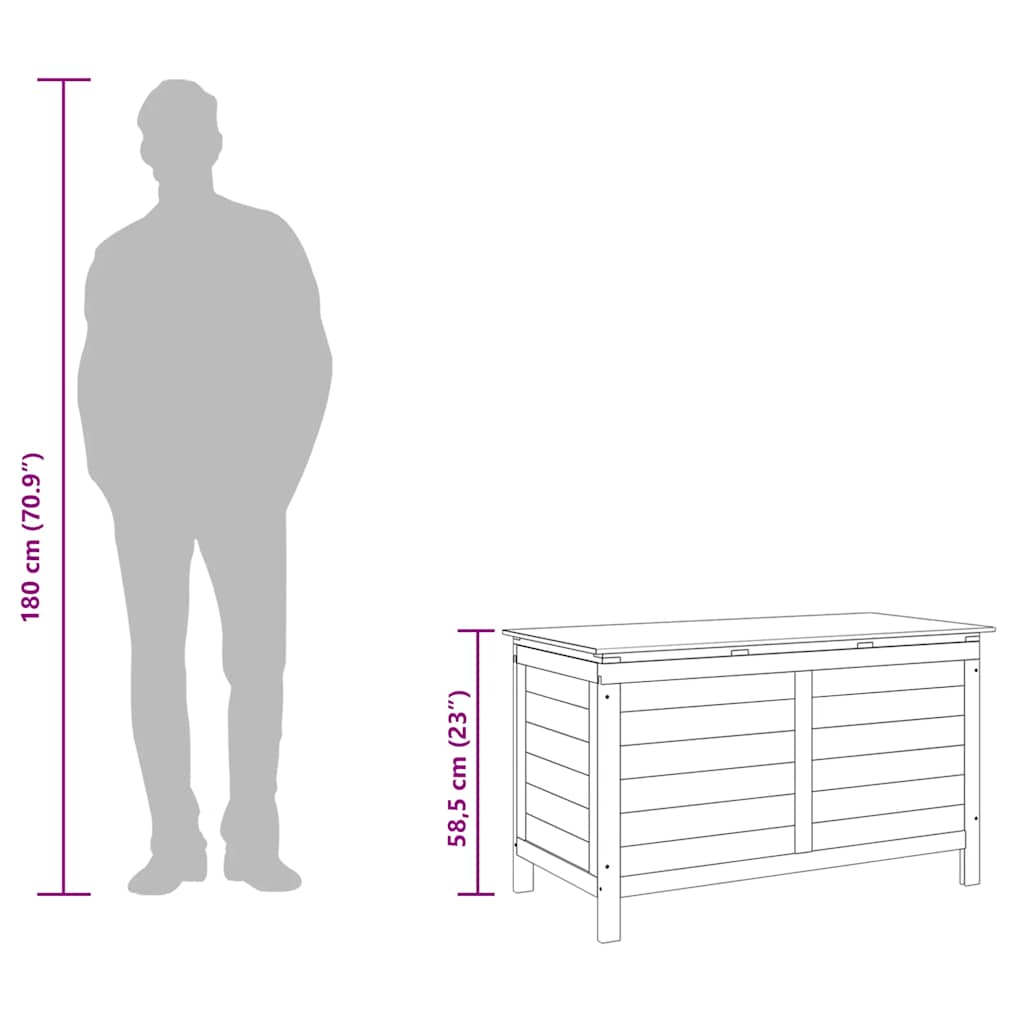 Gartentruhe Anthrazit 99x49,5x58,5 cm Massivholz Tanne