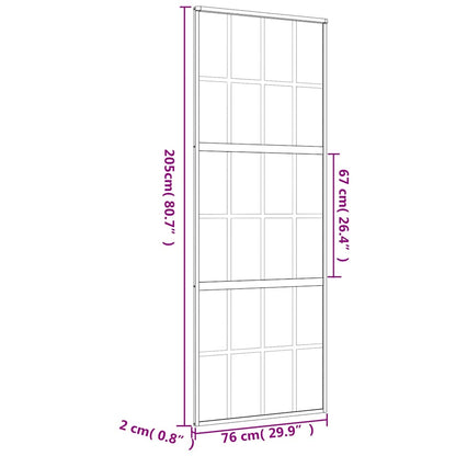Schiebetür Golden 76x205 cm ESG-Klarglas und Aluminium