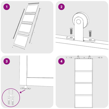 Schiebetür Golden 76x205 cm ESG-Klarglas und Aluminium