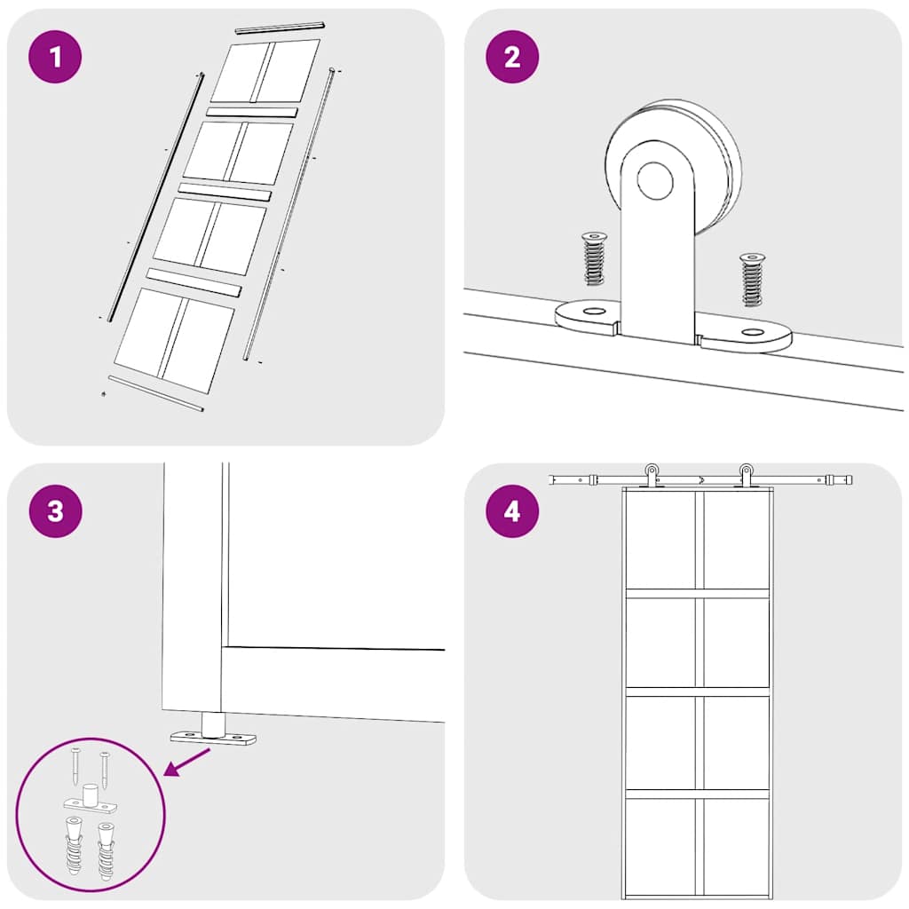Schiebetür Golden 76x205 cm Matt ESG-Glas und Aluminium