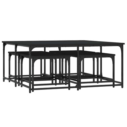 Satztische 5 Stk. Schwarz Holzwerkstoff