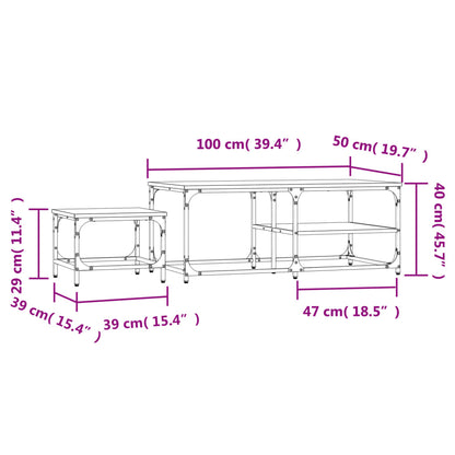 Satztische 2 Stk. Räuchereiche Holzwerkstoff