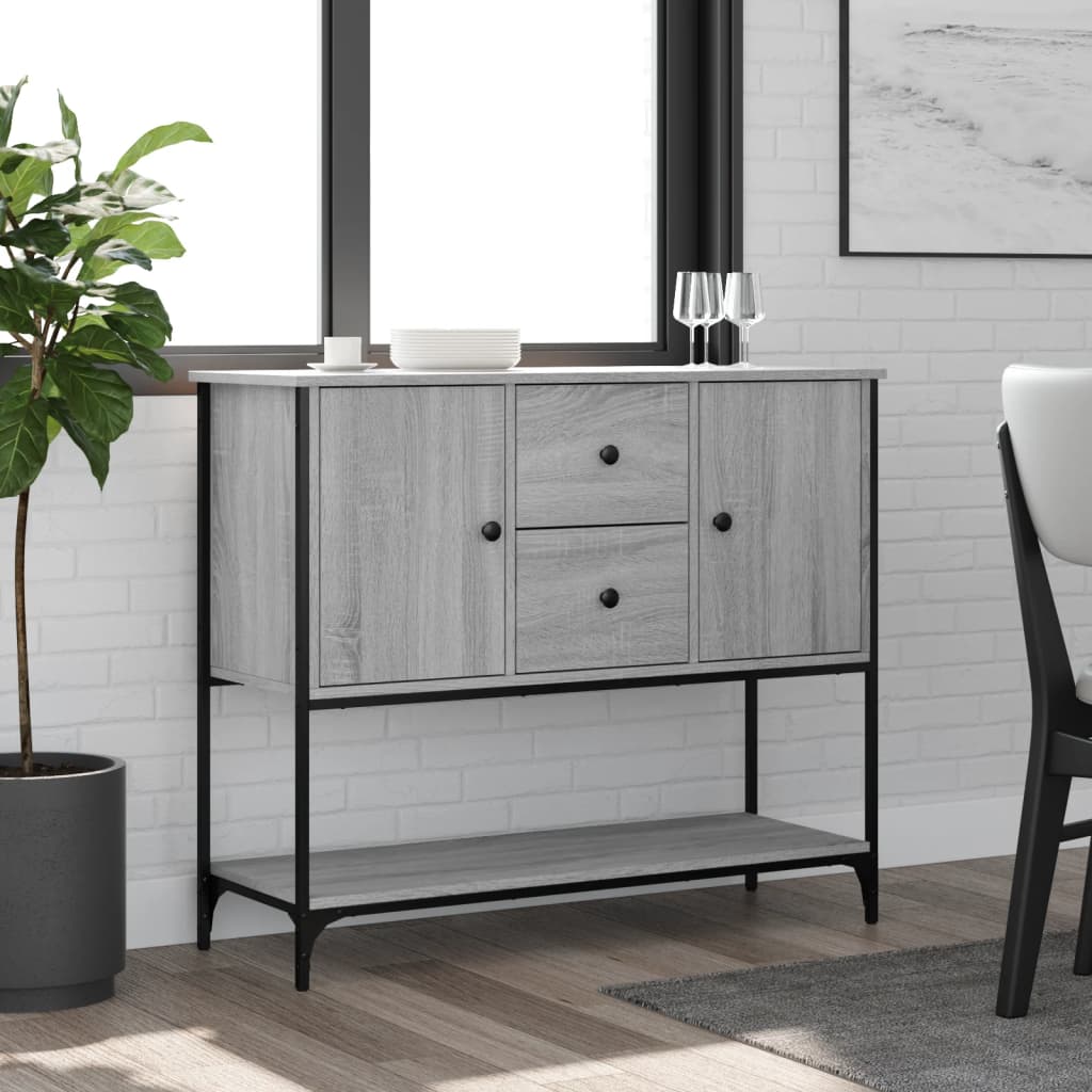 Sideboard Grau Sonoma 100x36x85 cm Holzwerkstoff