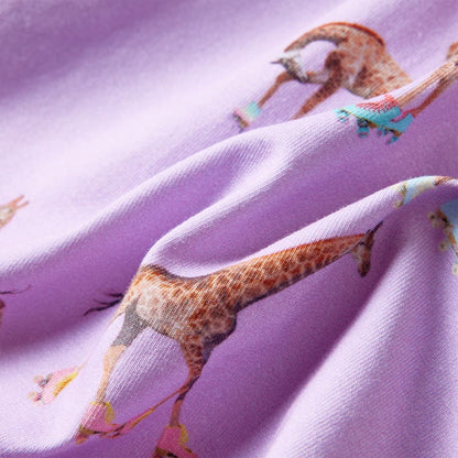 Kinderkleid mit Rüschenärmeln und Taillenband Lila 104