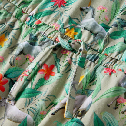 Kinderkleid mit Flügelärmeln Hellkhaki 128