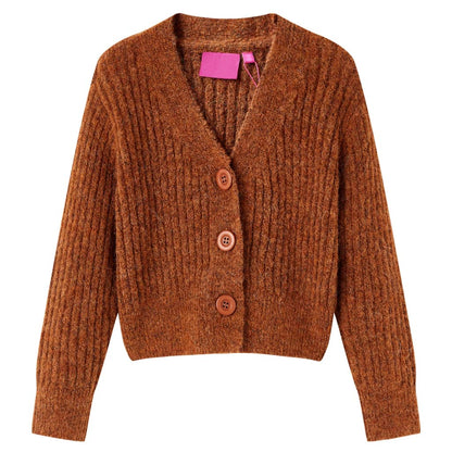 Kinder-Strickjacke Cognac 128
