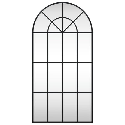 Wandspiegel Schwarz 50x100 cm Gewölbt Eisen