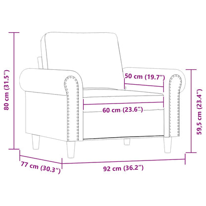 Sessel Cappuccino-Braun 60 cm Kunstleder