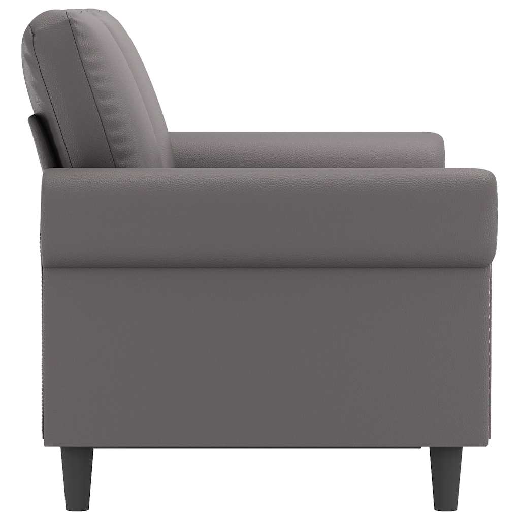 2-Sitzer-Sofa Grau 120 cm Kunstleder