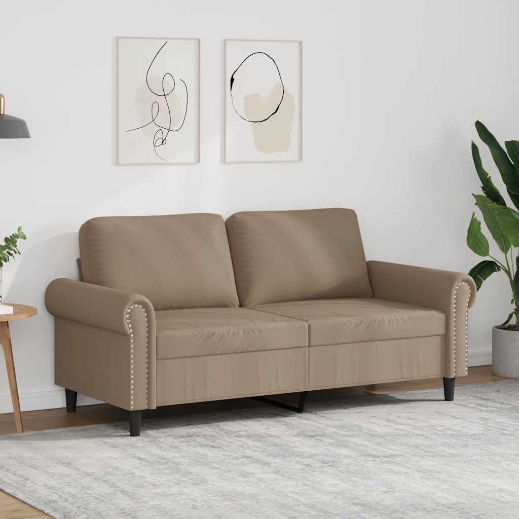 2-Sitzer-Sofa Cappuccino-Braun 140 cm Kunstleder