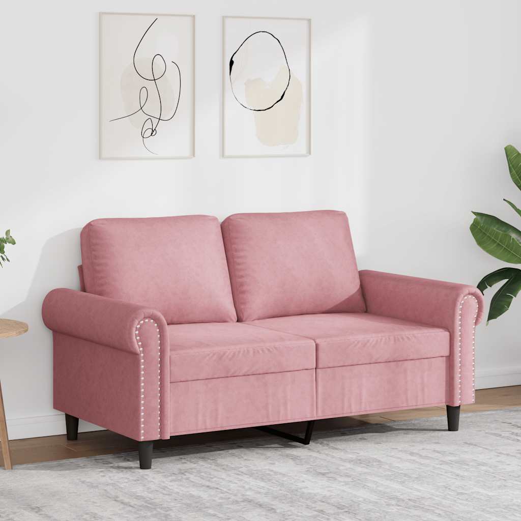 2-Sitzer-Sofa Rosa 120 cm Samt
