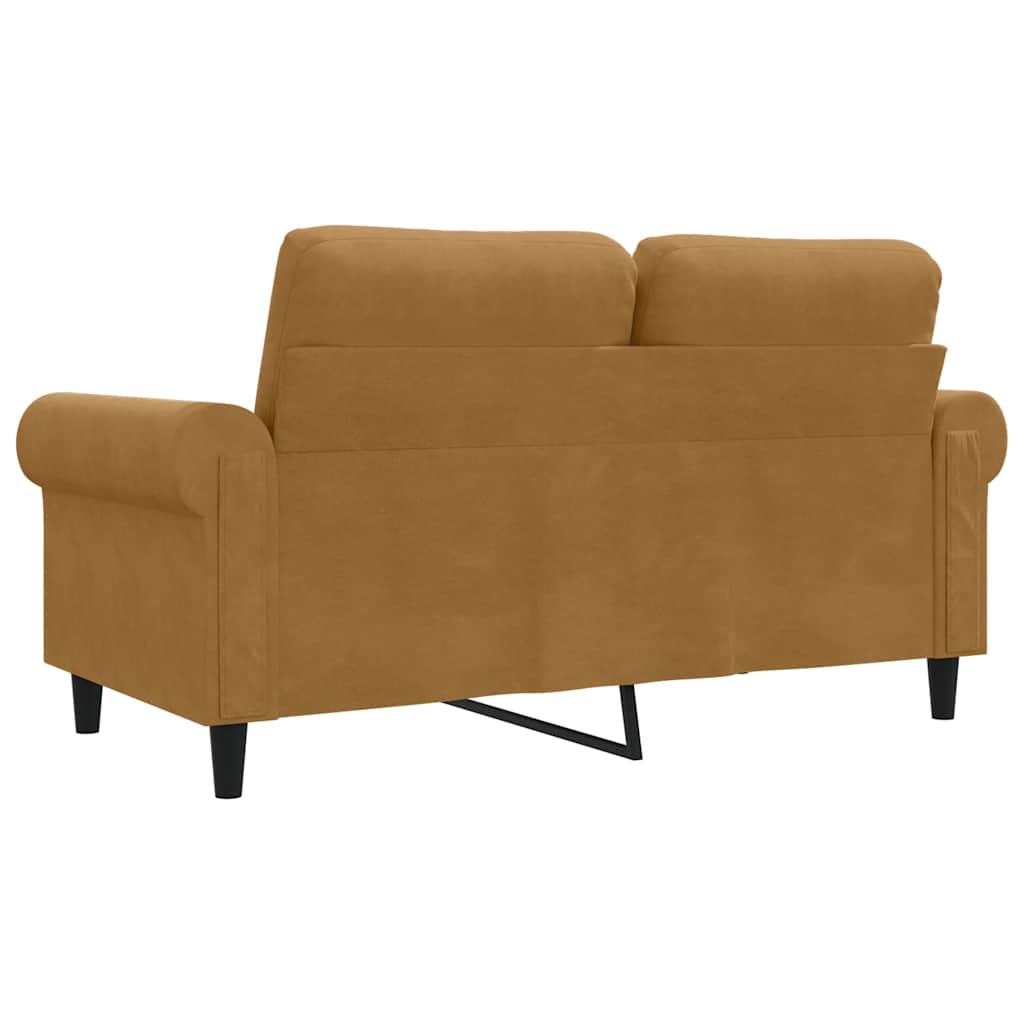 2-Sitzer-Sofa Braun 120 cm Samt