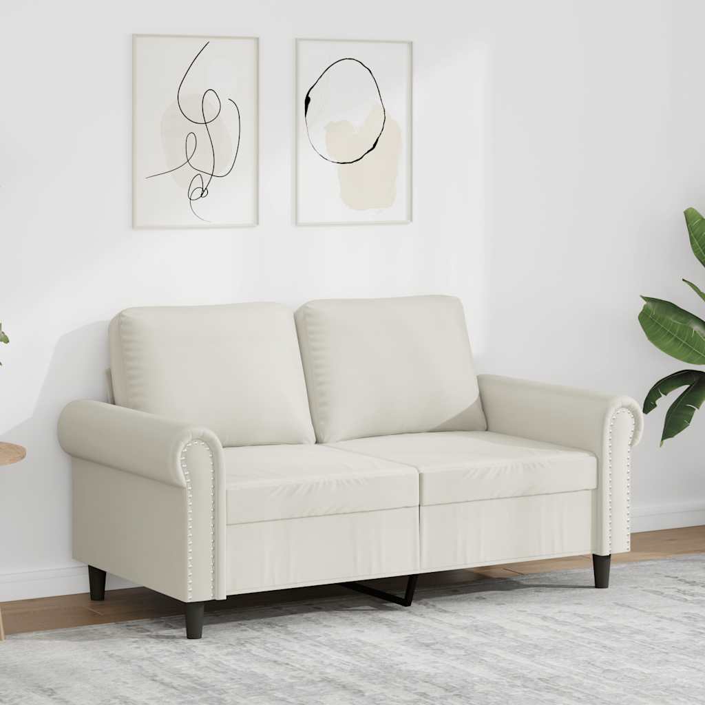 2-Sitzer-Sofa Creme 120 cm Samt
