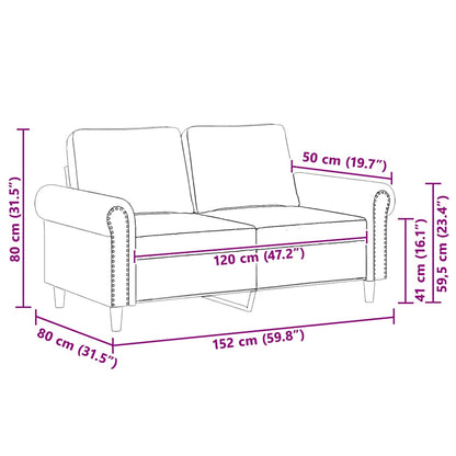 2-Sitzer-Sofa Blau 120 cm Samt