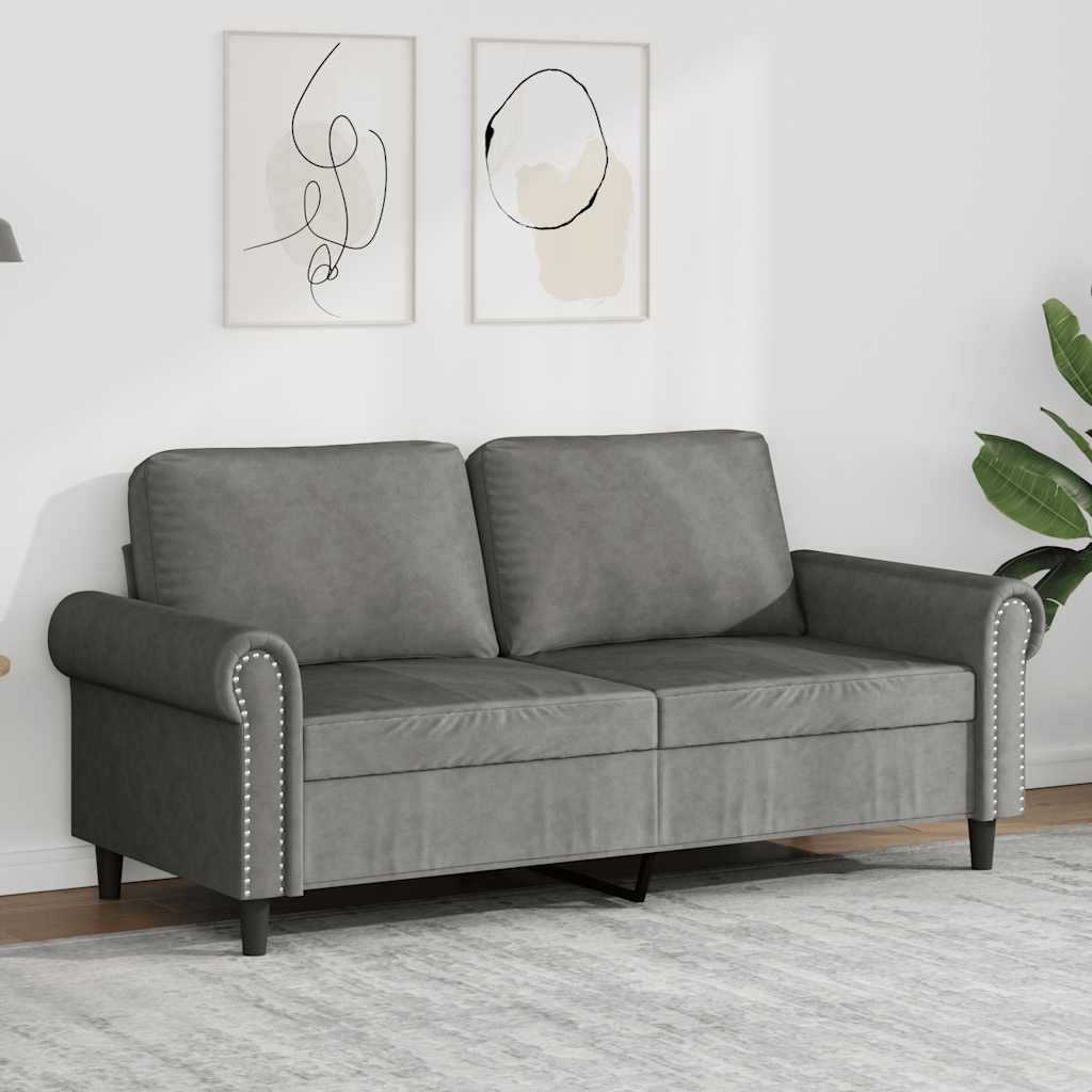 2-Sitzer-Sofa Dunkelgrau 140 cm Samt
