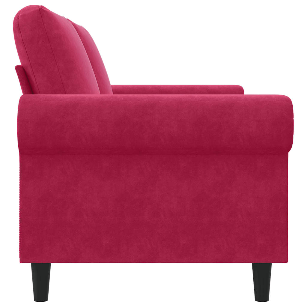 2-Sitzer-Sofa Weinrot 140 cm Samt