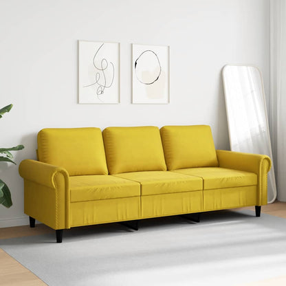 3-Sitzer-Sofa Gelb 180 cm Samt