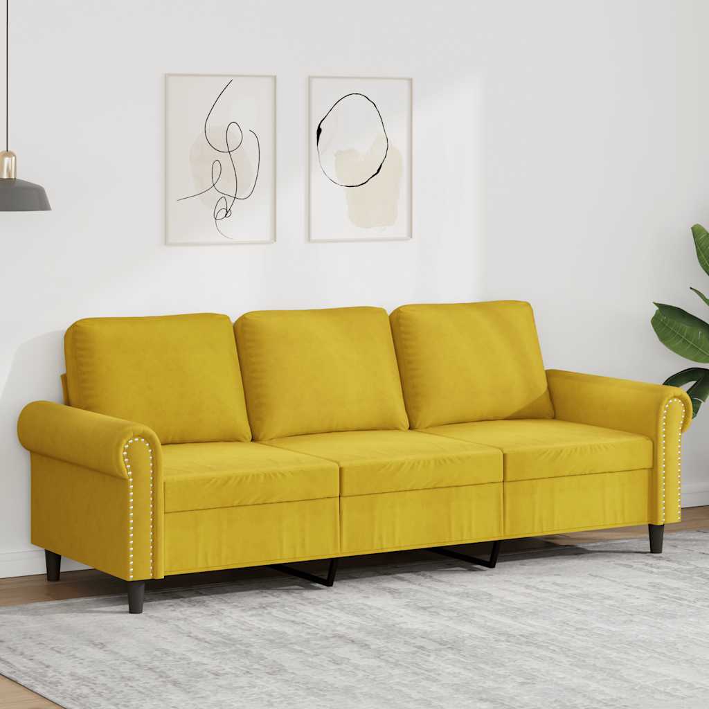 3-Sitzer-Sofa Gelb 180 cm Samt