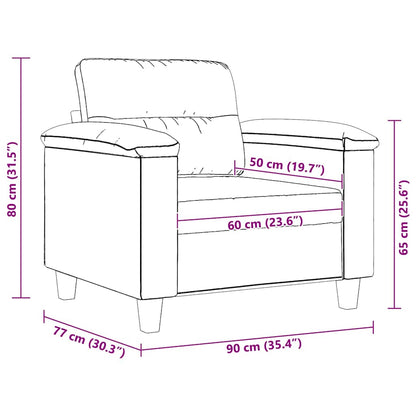 Sessel Hellgrau 60 cm Mikrofasergewebe