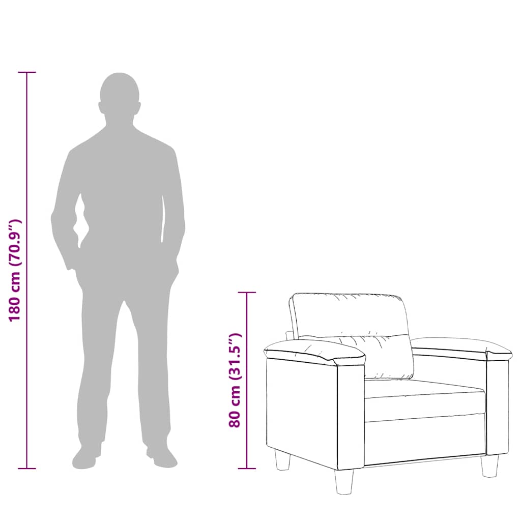 Sessel Dunkelgrau 60 cm Mikrofasergewebe