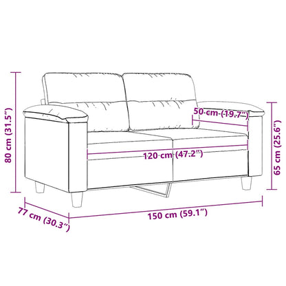2-Sitzer-Sofa Taupe 120 cm Mikrofasergewebe