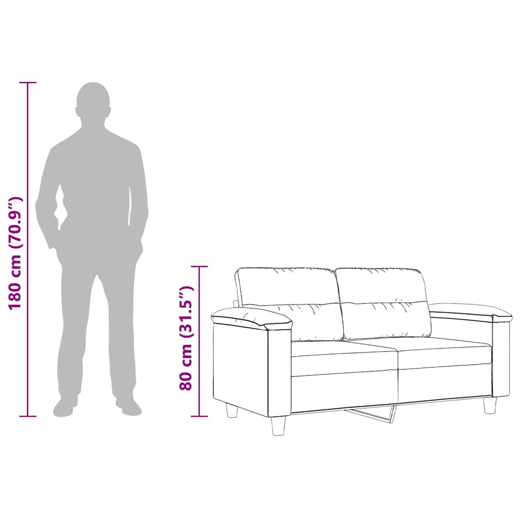 2-Sitzer-Sofa Taupe 120 cm Mikrofasergewebe