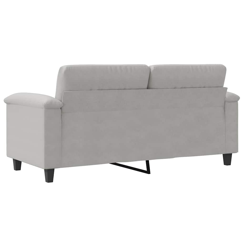 2-Sitzer-Sofa Hellgrau 140 cm Mikrofasergewebe
