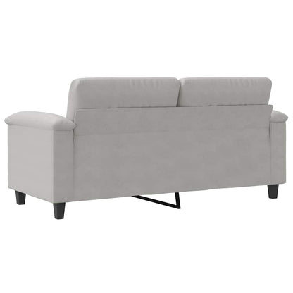 2-Sitzer-Sofa Hellgrau 140 cm Mikrofasergewebe