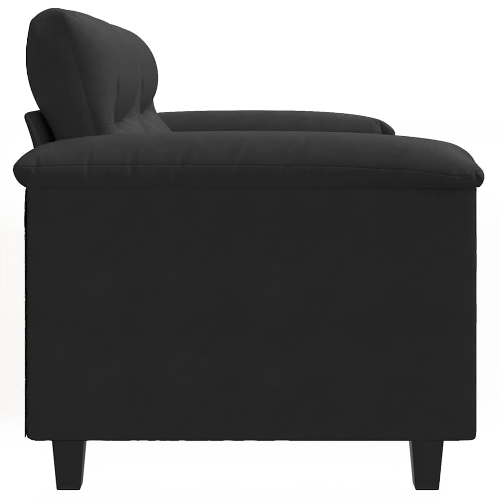 2-Sitzer-Sofa Schwarz 140 cm Mikrofasergewebe