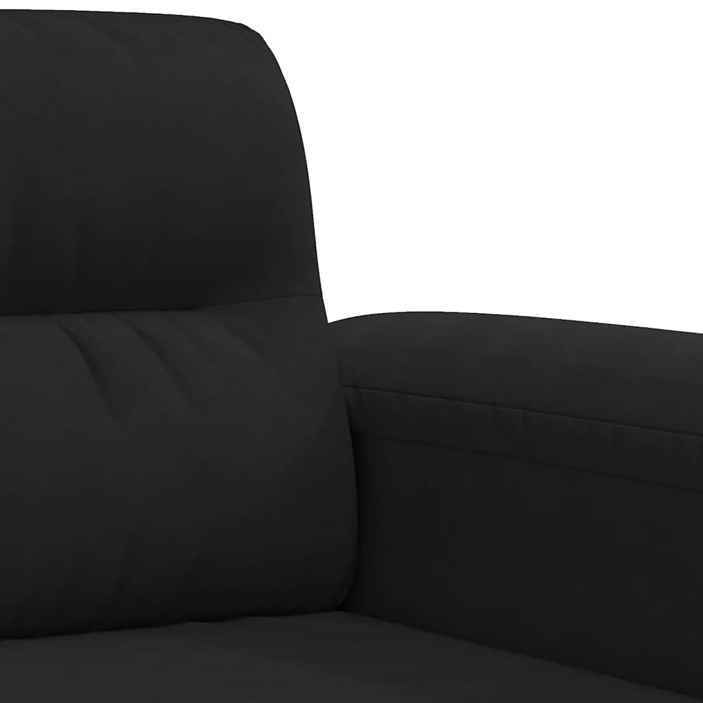 2-Sitzer-Sofa Schwarz 140 cm Mikrofasergewebe