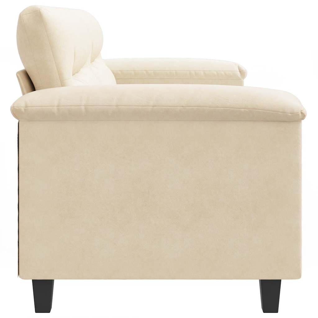 2-Sitzer-Sofa Creme 140 cm Mikrofasergewebe