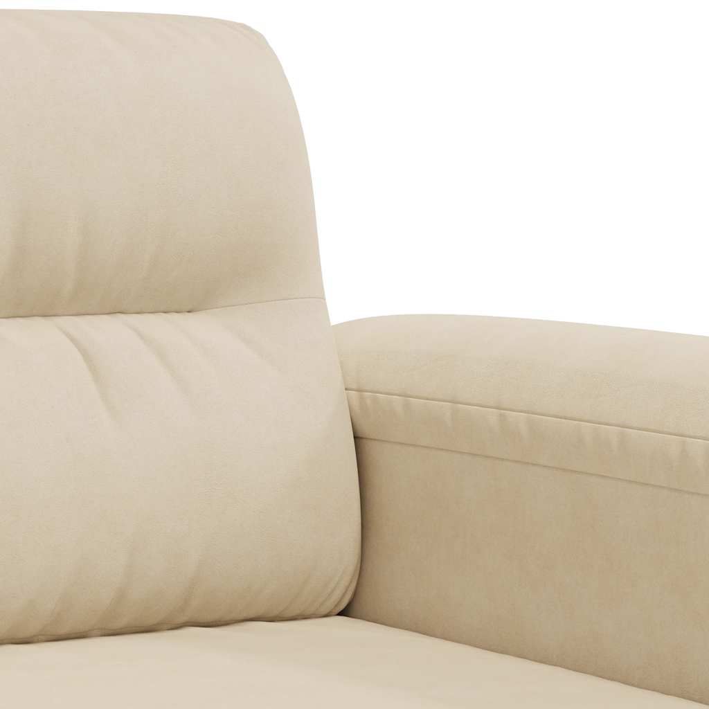 2-Sitzer-Sofa Creme 140 cm Mikrofasergewebe