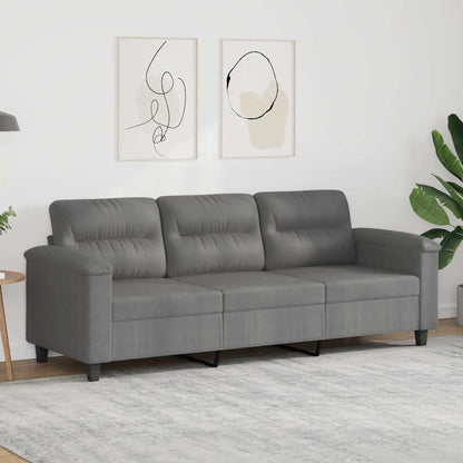 3-Sitzer-Sofa Dunkelgrau 180 cm Mikrofasergewebe