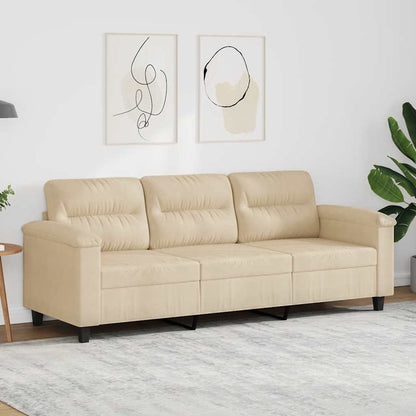 3-Sitzer-Sofa Creme 180 cm Mikrofasergewebe