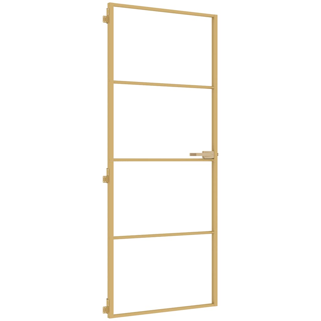 Innentür Schlank Golden 83x201,5 cm Hartglas und Aluminium