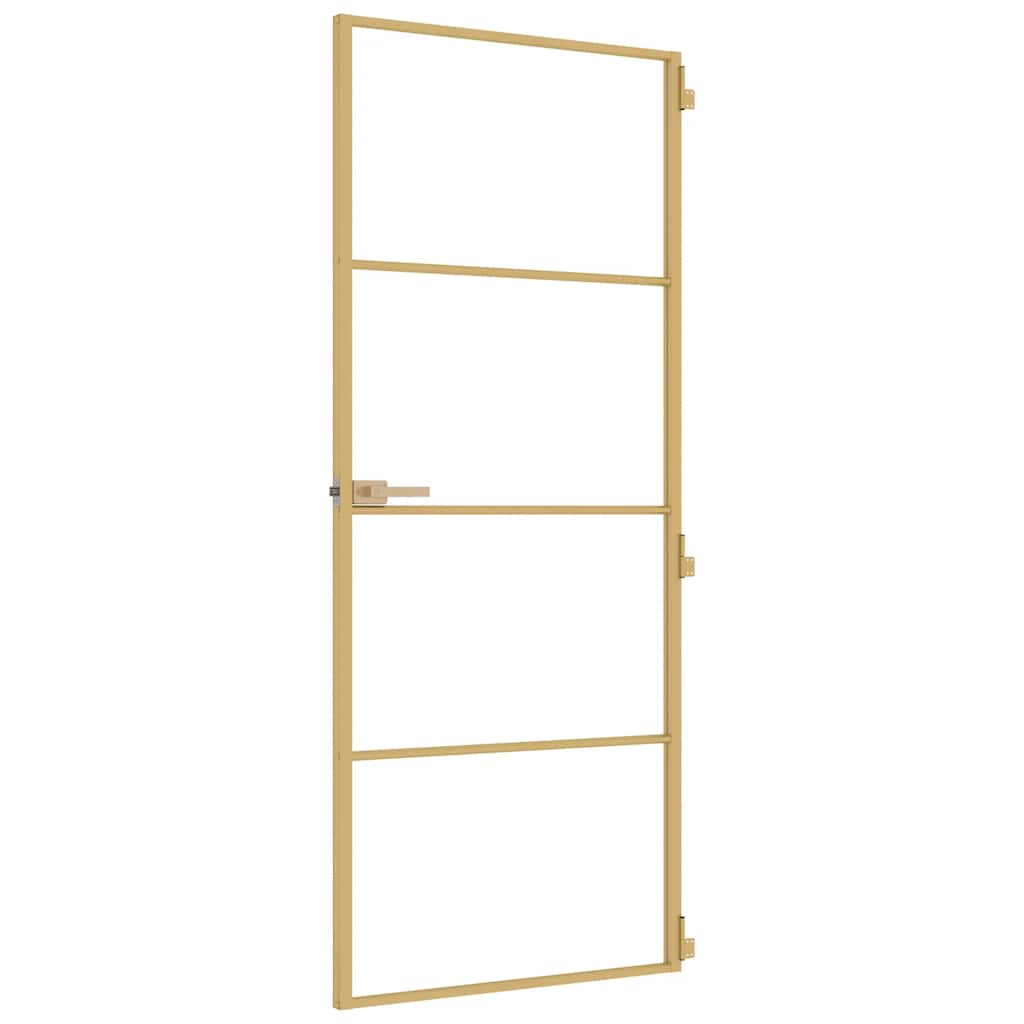 Innentür Schlank Golden 83x201,5 cm Hartglas und Aluminium