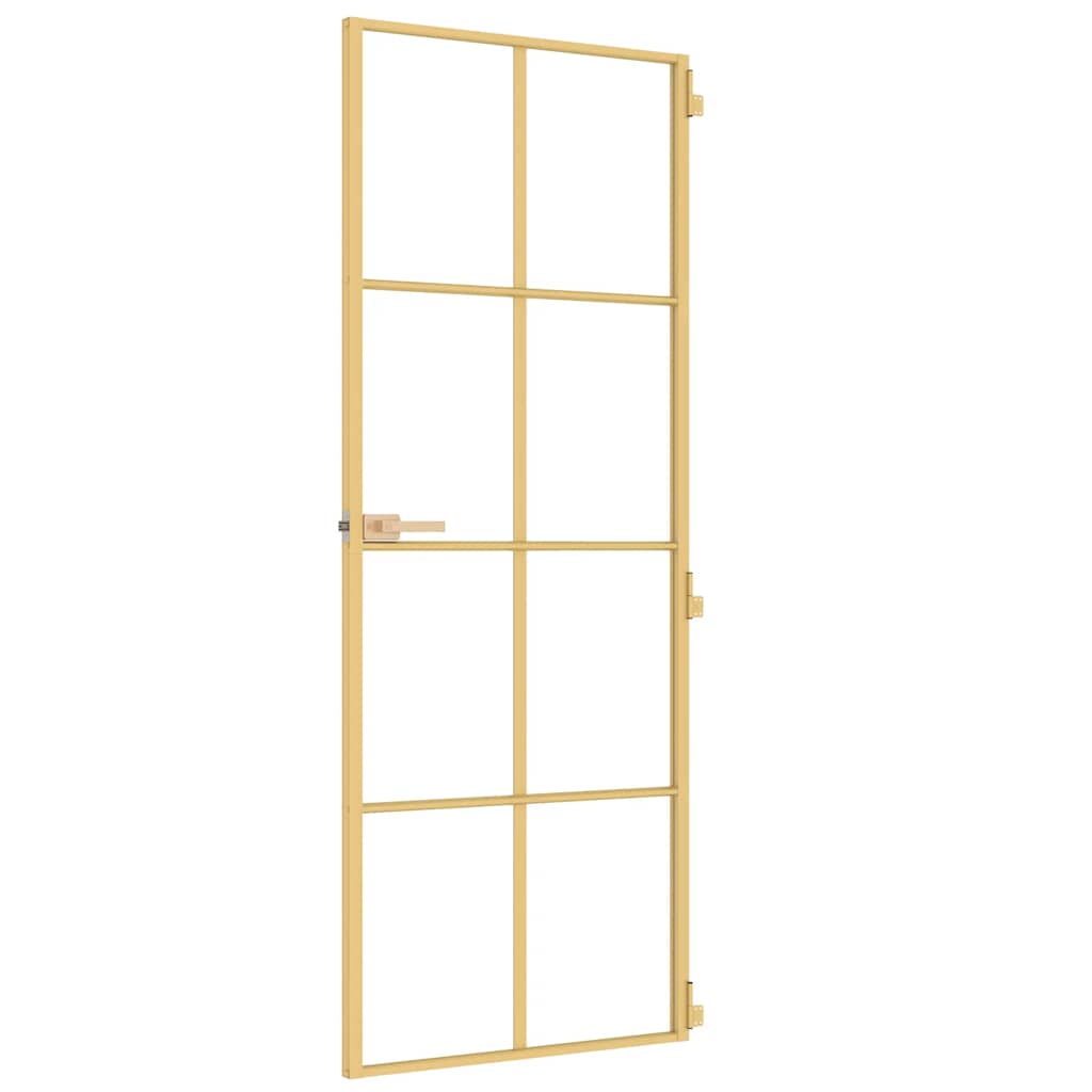 Innentür Schlank Golden 76x201,5 cm Hartglas und Aluminium