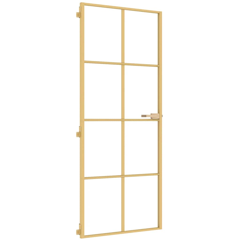 Innentür Schlank Golden 83x201,5 cm Hartglas und Aluminium