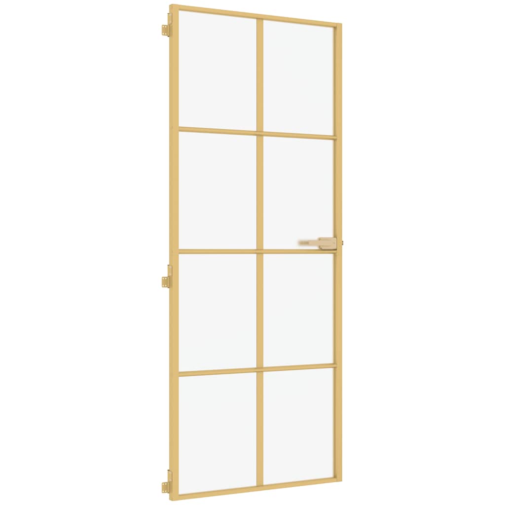 Innentür Schlank Golden 83x201,5 cm Hartglas und Aluminium